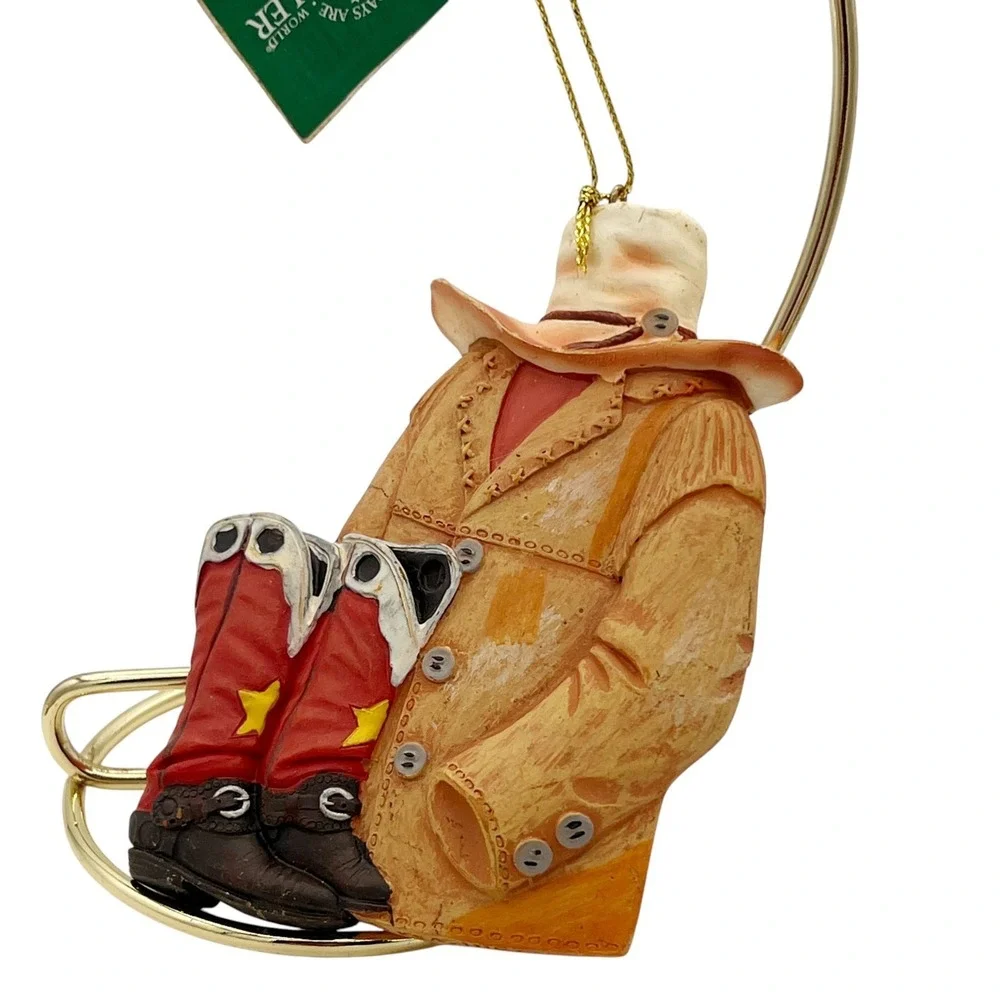 Kurt Adler Western Horse Ornaments Lot of 7 Cowboy Cowgirl Pony Resin 2000s Tags